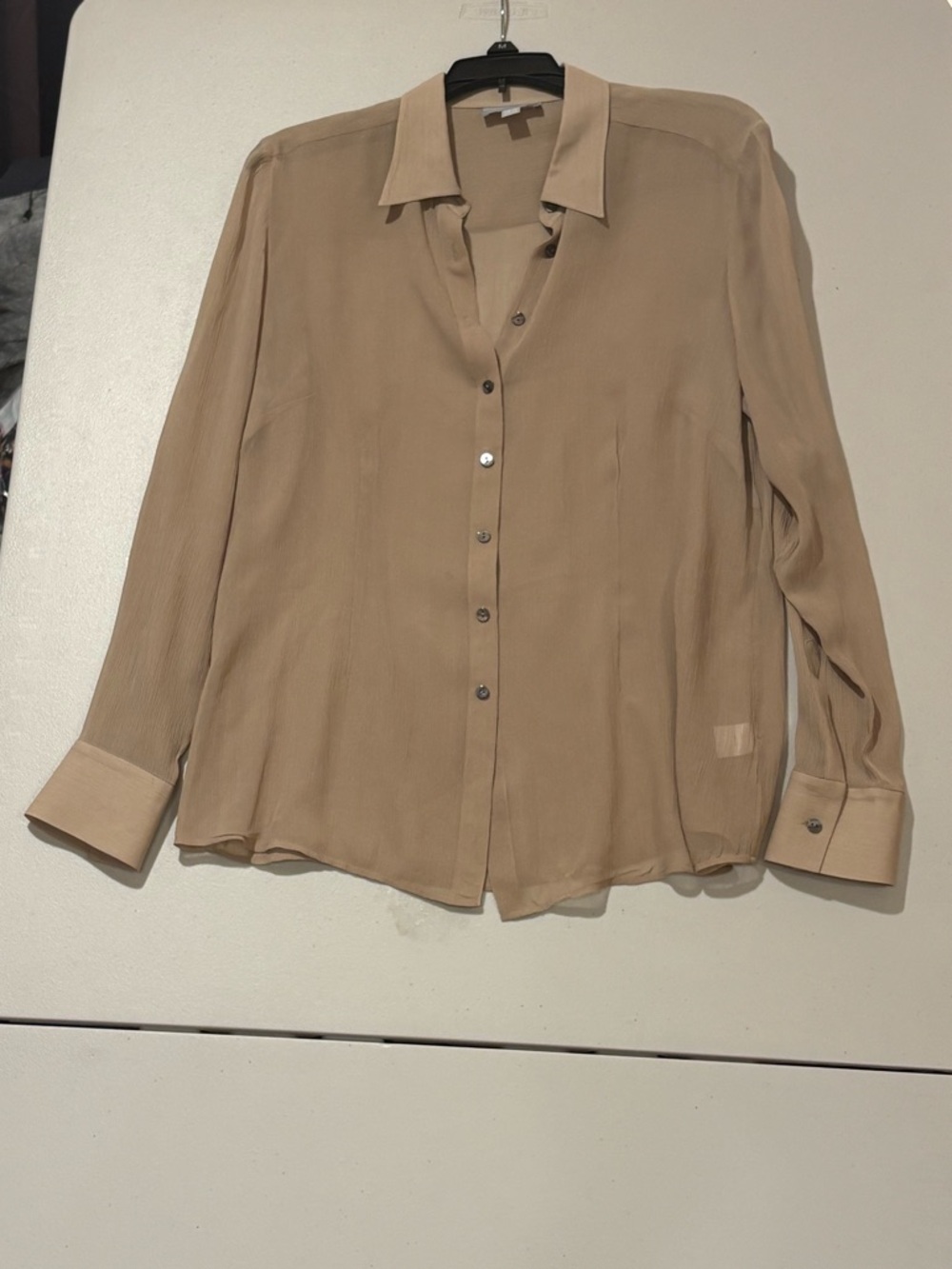 Pure Collection Silk Blouse in Soft Beige-Blush
